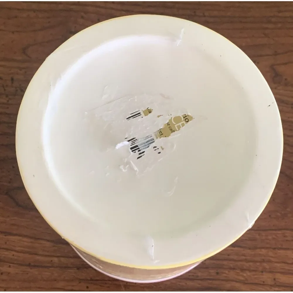 Trinket Dish Covered 2 Parts Pink & Yellow‎ Dresser Ceramic 3.5